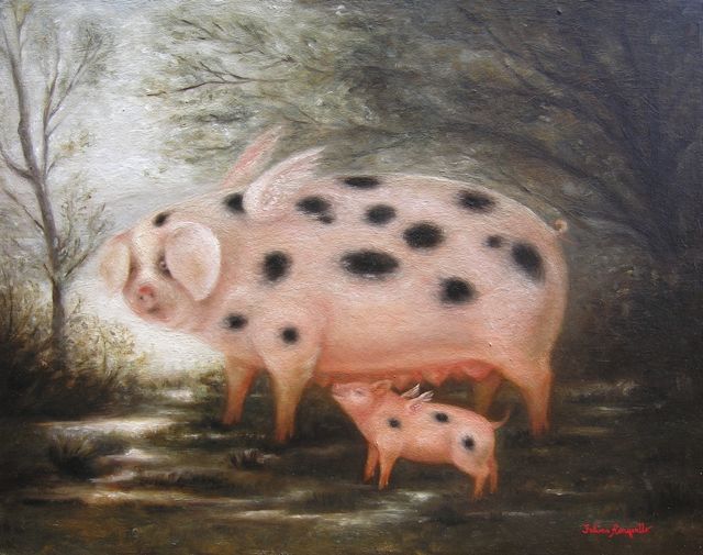 Winged Sow and Piglet