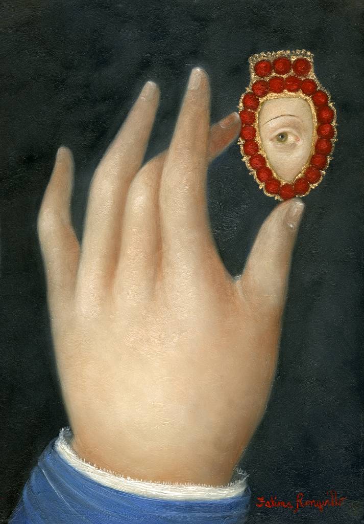Hand with Lover's Eye in Coral Heart