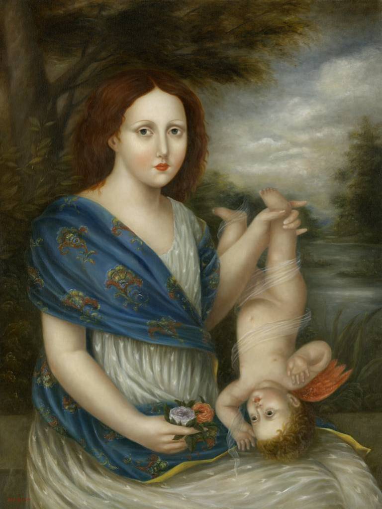 Young Woman with Cupid