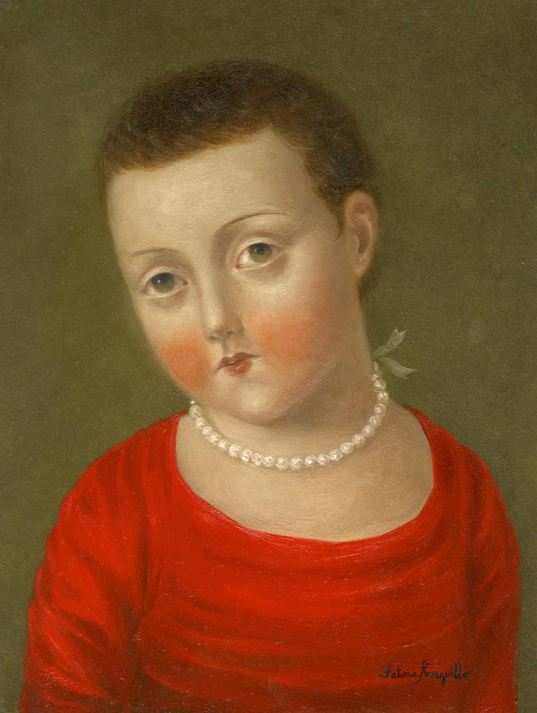 Short-haired Girl with Pearls