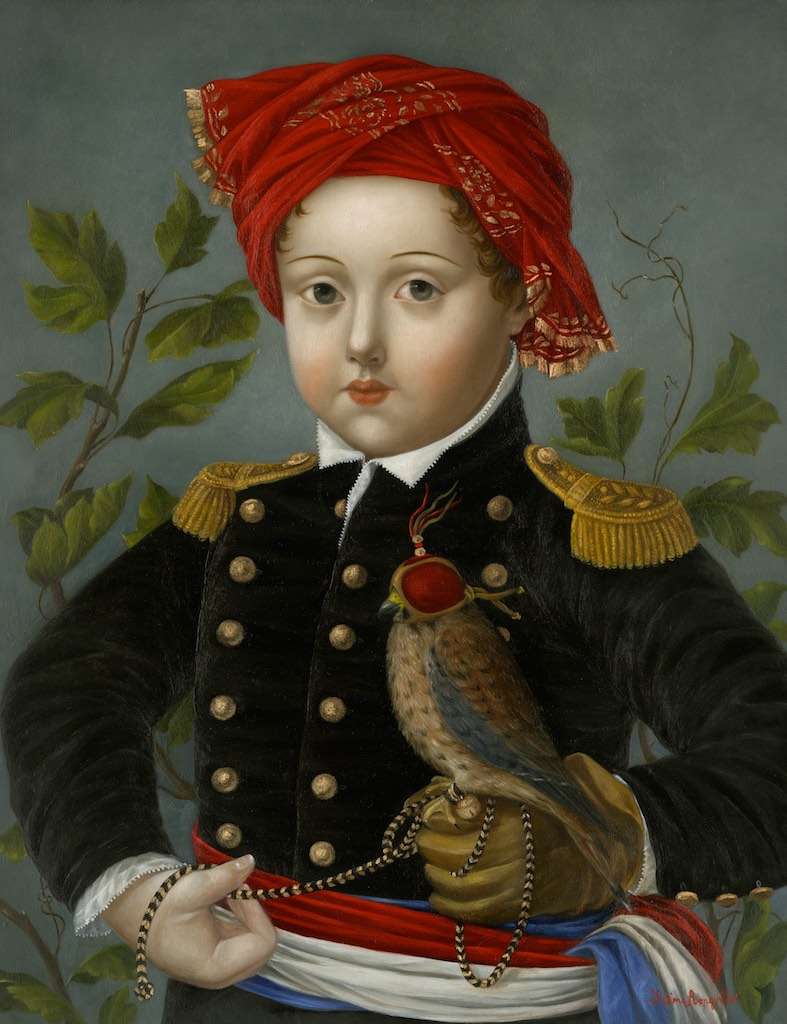 Falconer with American Kestrel