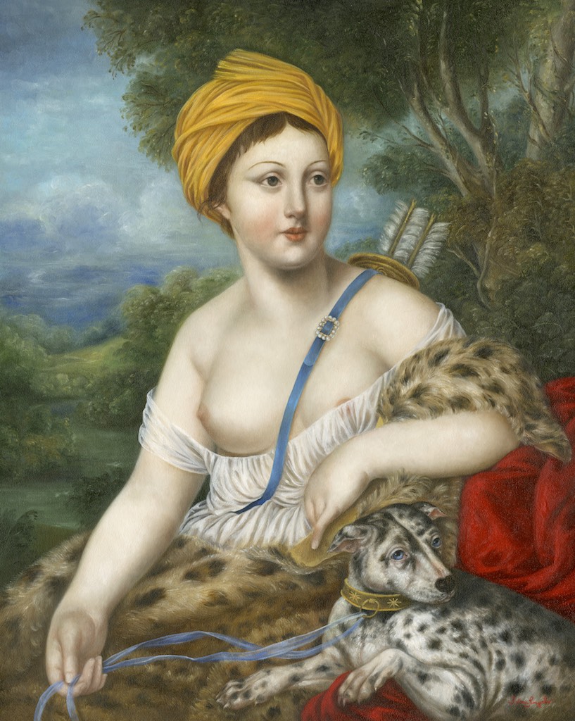 Huntress with Leopard Hound