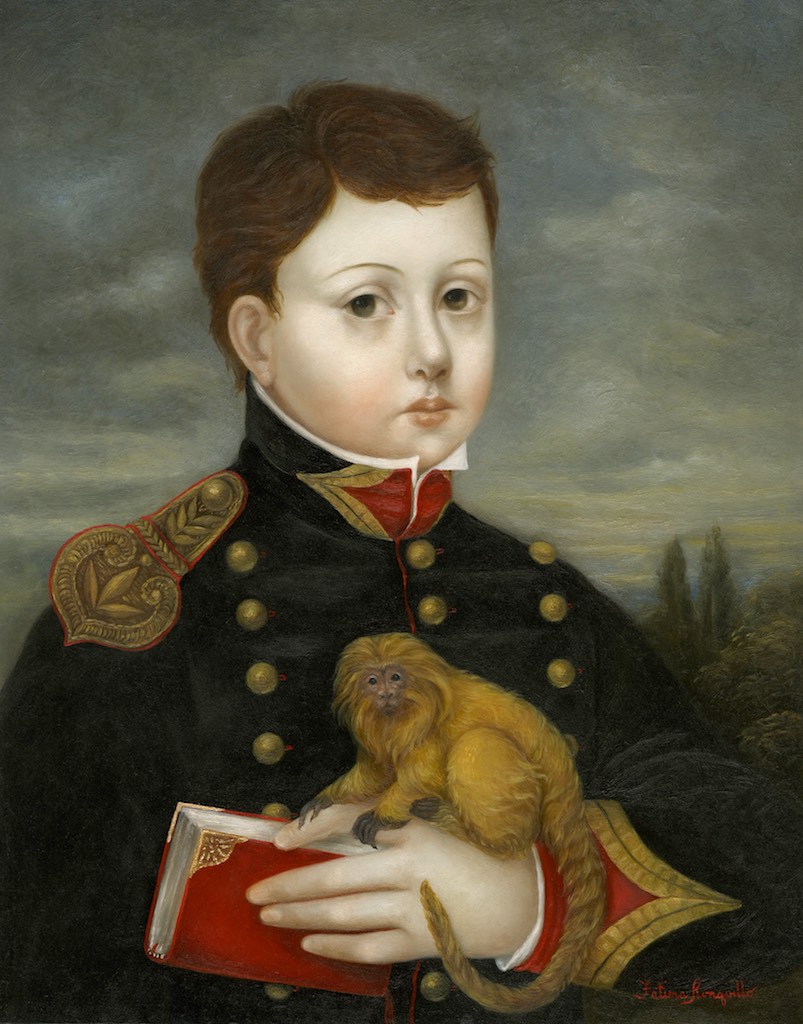 Scholar with Golden Marmoset